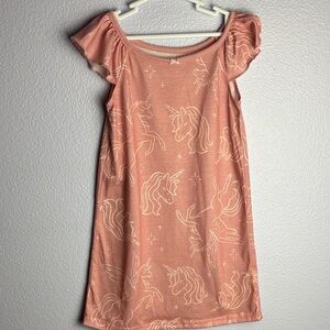 Carter's Salmon Peach Unicorn Nightgown